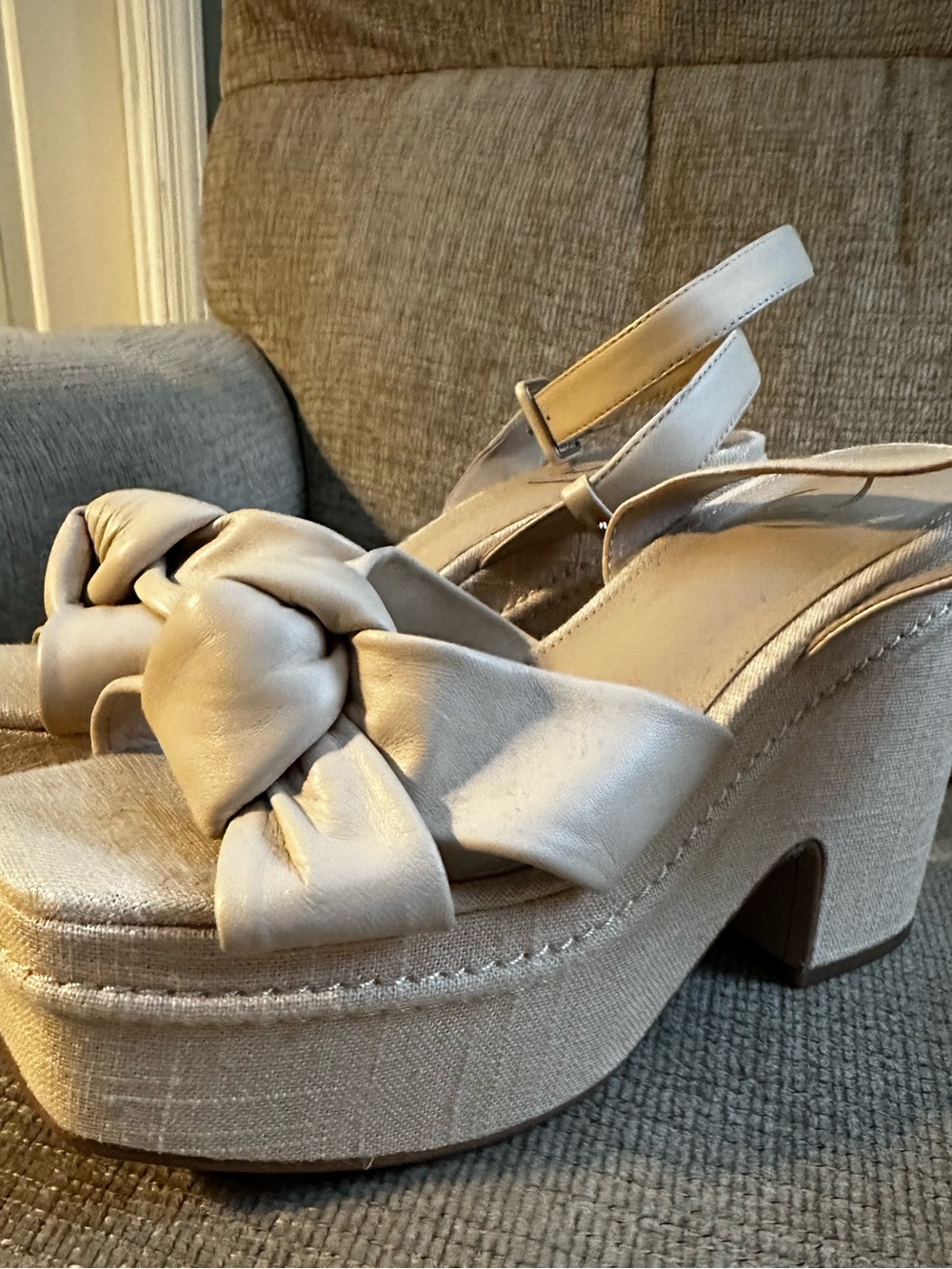 Sam Edelman Women's Theresa Platform Sandals in Light Beige